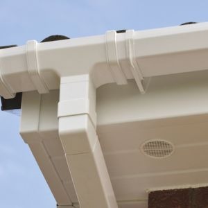 Roofing Specialists Yorkshire. Fascias, soffits and guttering in a cream colour