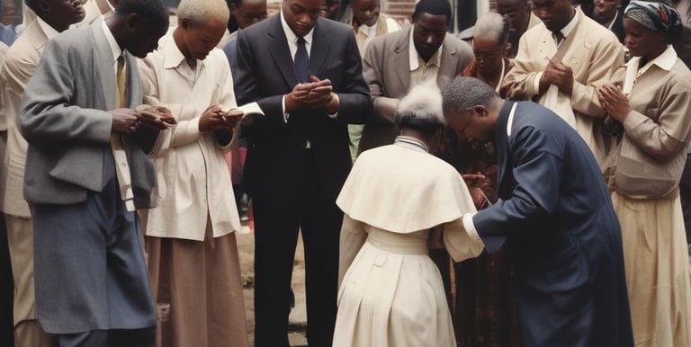 A warm gathering of church members engaged in a peaceful group discussion.