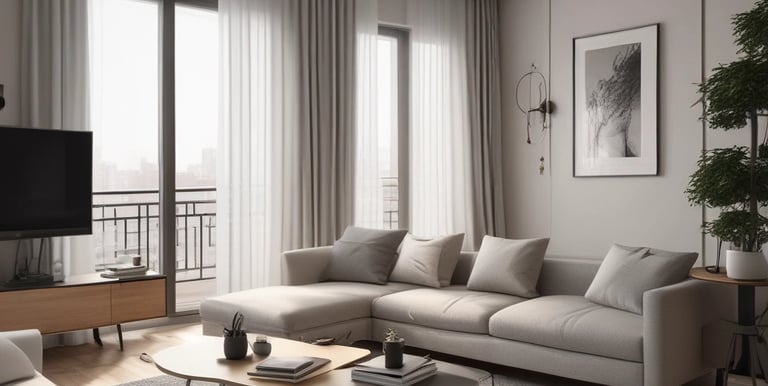 Sala arredata con l'intelligenza artificiale