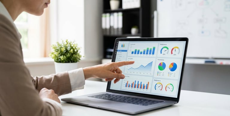 Análise de indicadores de vendas em dashboard para gestão de performance comercial