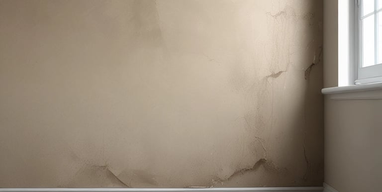 Close-up of smooth plaster finish on a freshly renovated wall in a modern home.