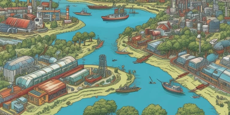 Modern architectural blueprint spread on a white desk with a red pen.