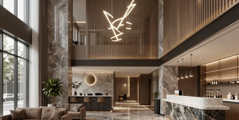 A cozy boutique interior featuring custom furnishings and vibrant textures.