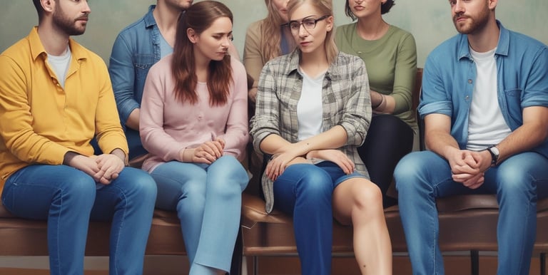 A calm, welcoming therapy room with soft lighting and comfortable seating.