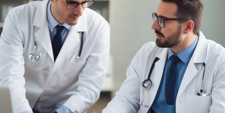A professional urologist consulting with a patient.