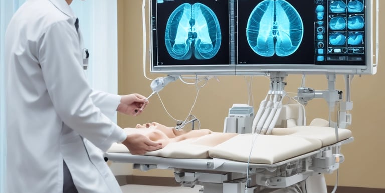 A caring obstetrician consulting with a smiling pregnant woman in a bright clinic.