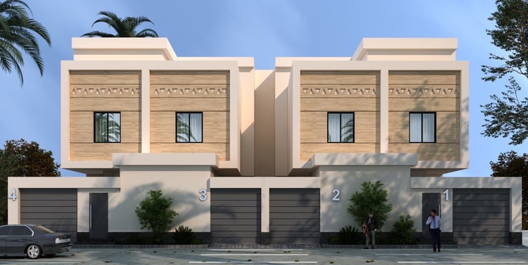 a modern house with a lot of windows and a car parked in front of it