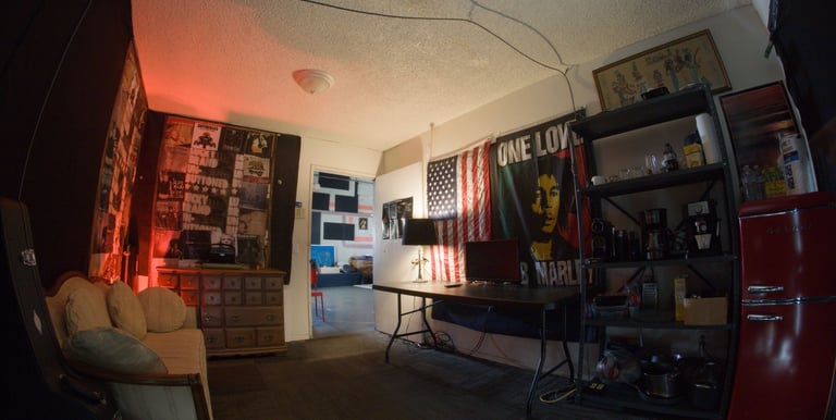 production office space at podcasting hub doing video production