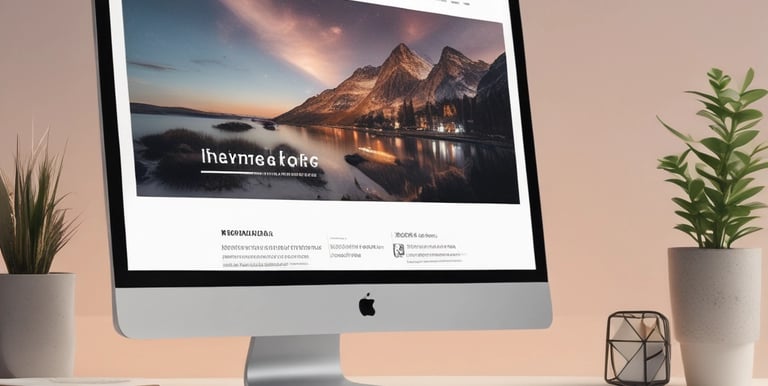 A creative workspace with a laptop displaying a modern website design.