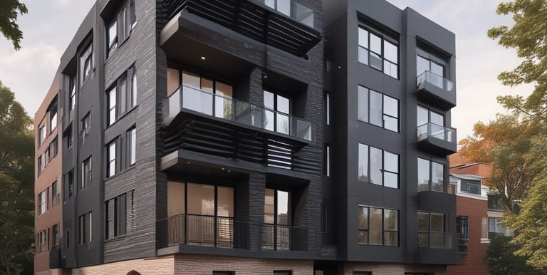 Construction site in Scott’s Addition with cranes and mid-rise multifamily structures in progress.