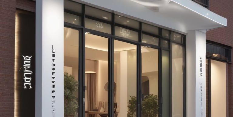 Photo of a vibrant storefront with a custom illuminated sign and branded awning.