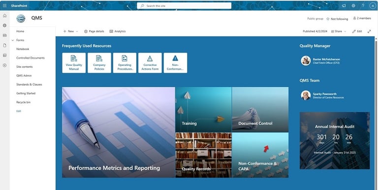 SharePoint QMS for ISO 9001