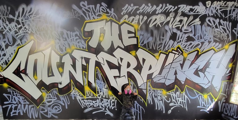 the counterpunch boxing club graffiti wall-art