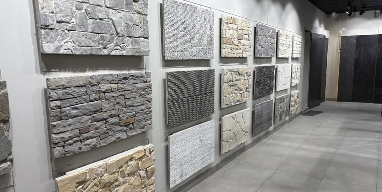 Natural stone wall cladding designs in Ludhiana.