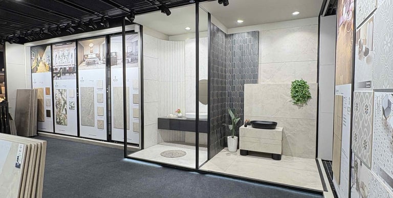 Designer floor and wall tiles at Everstone Ludhiana.
