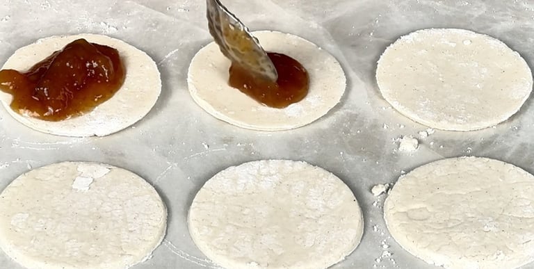 Fill the center of each disc