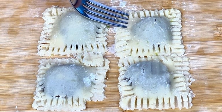 Press and seal the edges to form the cookies