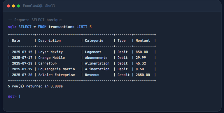 Run SQL queries on your Excel files