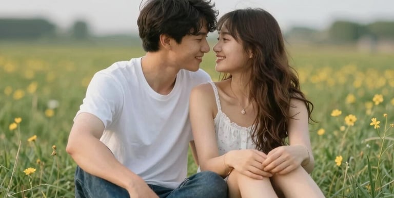 man and woman holding hands while walking on green grass field during daytime
