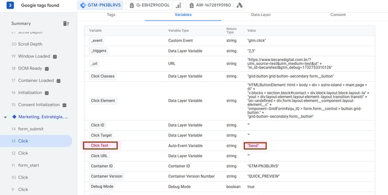 Click Text - Google Tag Manager