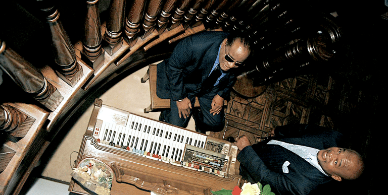 Gospel performance from the stairs