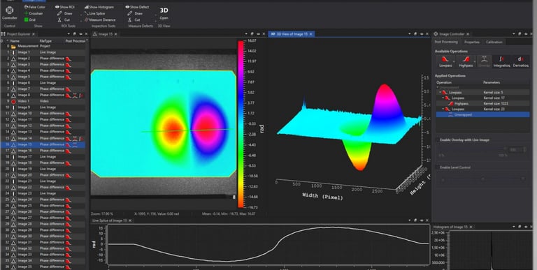 Laser shearography testing software