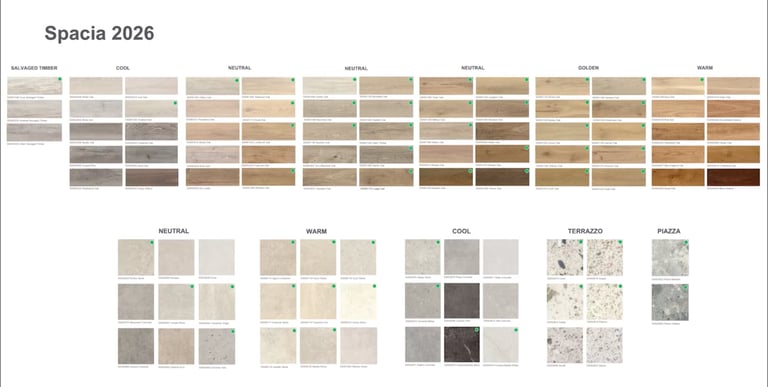 Amtico Spacia vinilinių grindų asortimentas