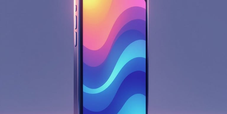 smartphone icon image on a vibrant background.