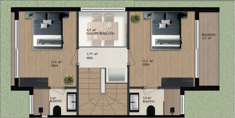 Villa Tip 1 - 1. Kat Planı