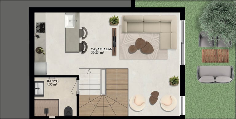 Villa Tip 1 - Bodrum Kat Planı