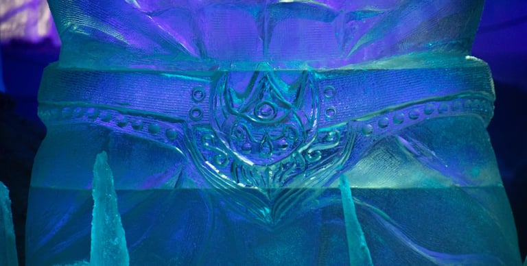 escultura de hielo poseidon  cinturon