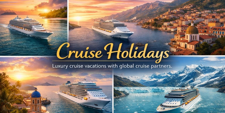 Luxury cruise holiday packages by Soma Journeys for ocean and international cruise destinations
