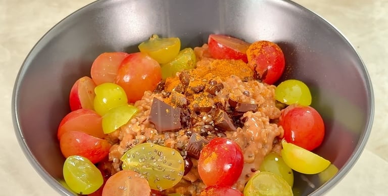 Complete the bowl with a sprinkle of cinnamon or add chia seeds for extra fiber and texture