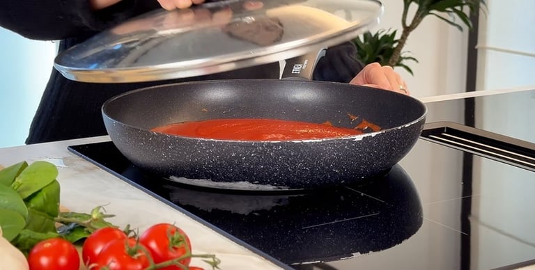 Let the sauce simmer until cooked and slightly thickened