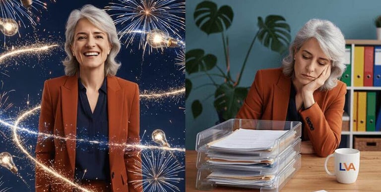 The founder's identity crisis - elated by big ideas on one side, buried in admin on the other