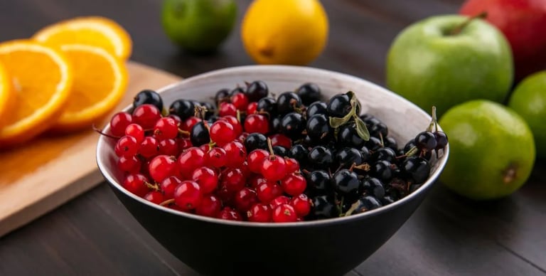 Frutas ricas em vitamina C, como laranja, morango e kiwi, que fortalecem a imunidade.