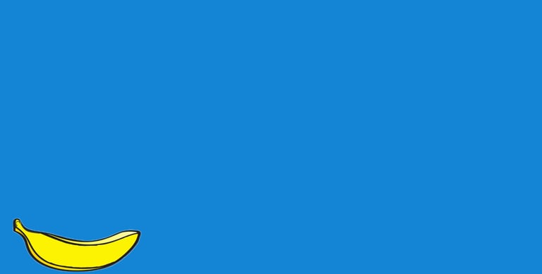 a banana peely banana sitting on top of a blue sky