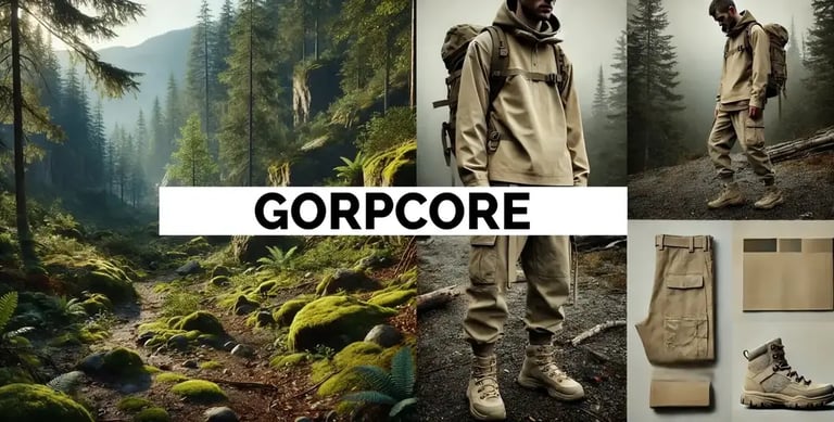 Ropa de hombre y landscape con estética Gorpcore