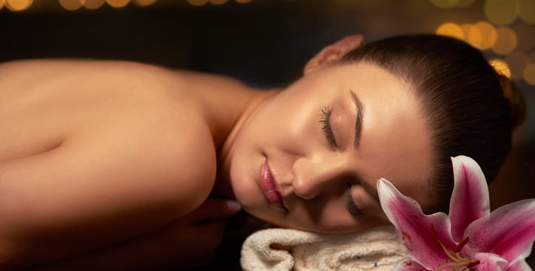 Relaxing spa treatment with professional massage therapist