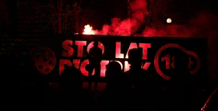 Baner na 18 Urodziny personalizowany napis pirotechniczny