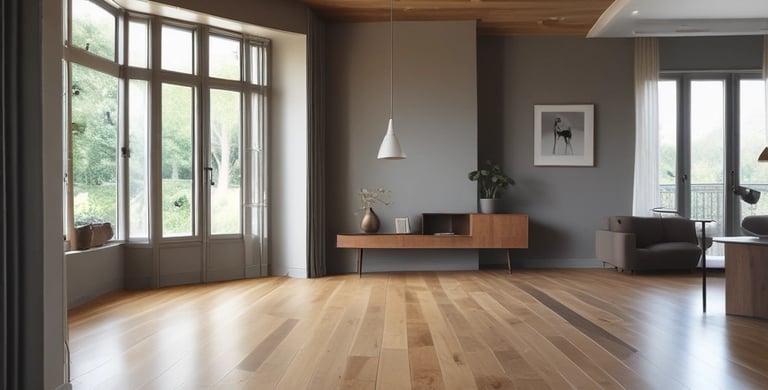 Close-up of a craftsman fitting timber flooring in a modern Canterbury home.
