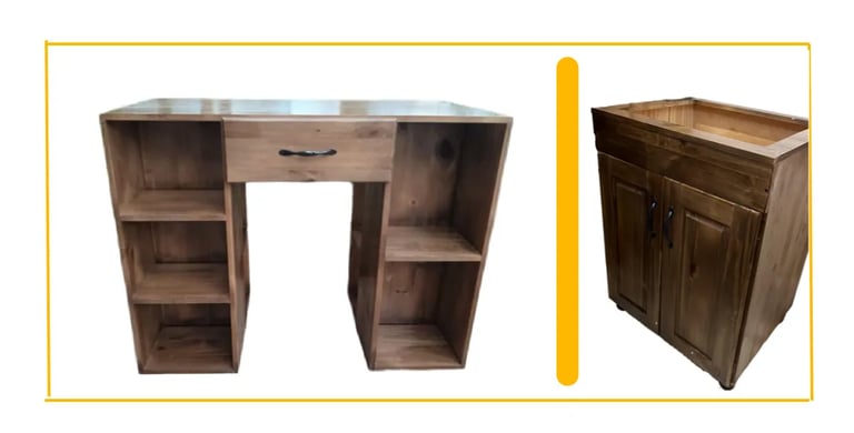 a desk with a desk and a desk with a drawer