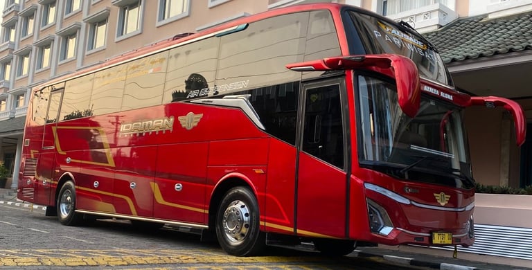 Sewa bus pariwisata Jetbus 5 di Yogyakarta dan Jawa Tengah dengan fasilitas yang terbaik