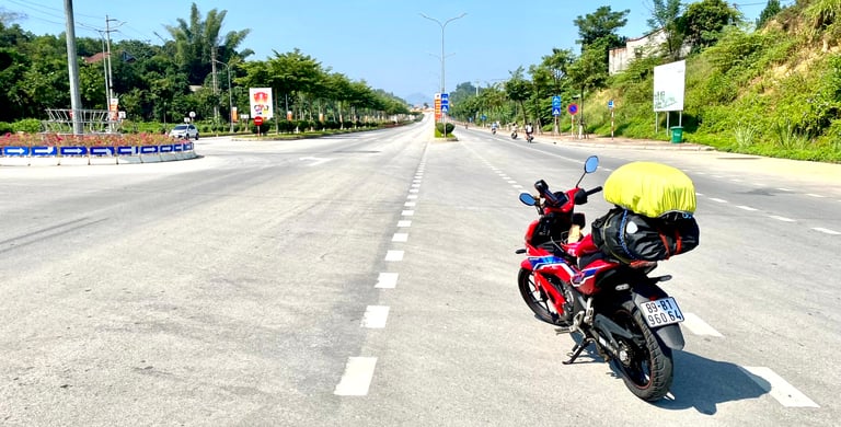 a motorcycle in Vietnam