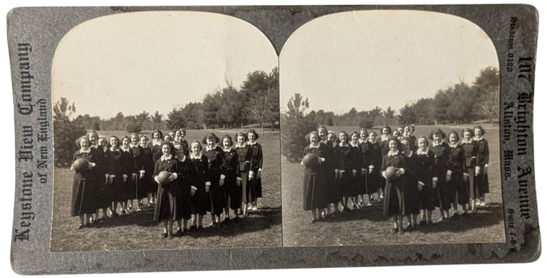 Early Basketball Stereoview Stereoscope Stereoscopic Photo Card