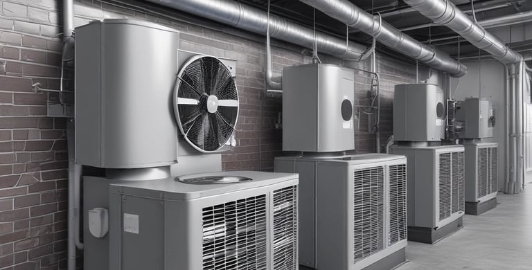 A detailed blueprint of an HVAC design project.