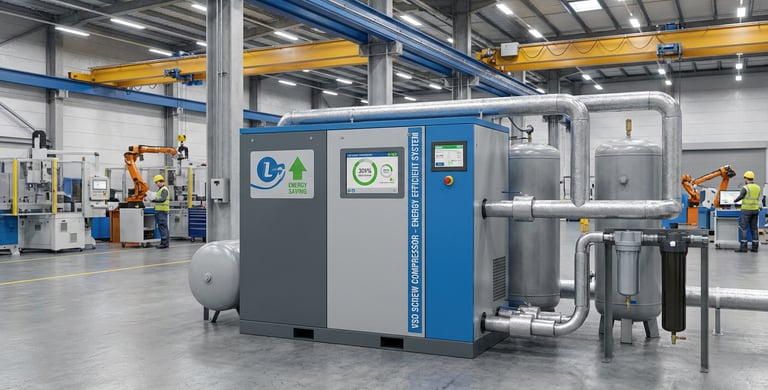 variable speed drive screw air compressor improving air compressor efficiency