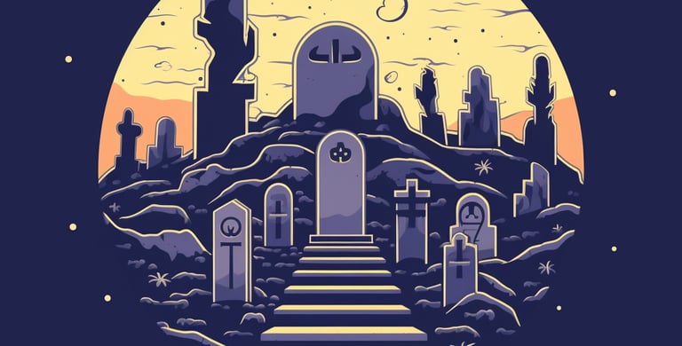 a graveyard scene with a cemetery cemetery and graveyard