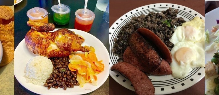 Collage of Las Brasas Costa Rican food