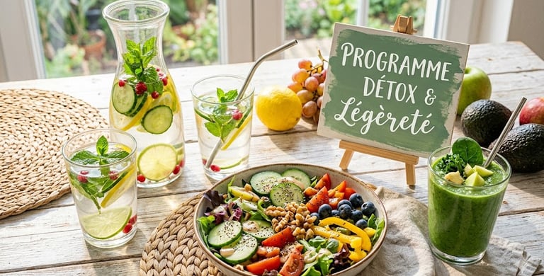 Ensemble de fruits et légumes frais avec des smoothies pour le détox